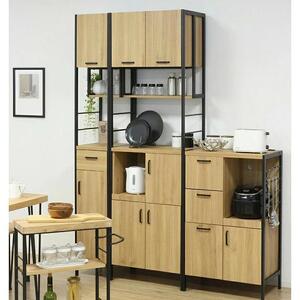 アート 食器棚 幅60 高さ100 ヴィンテージブラウン AKU101748802