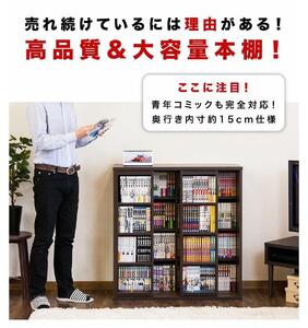 スライド本棚 ダブル ナチュラル AKU100549801