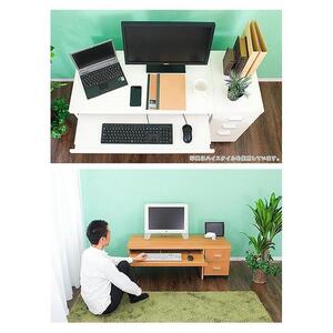 パソコンデスク（フロアタイプ） 鏡面ホワイト AKS100962004