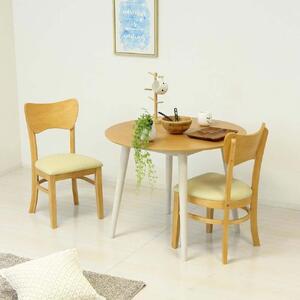 【3点セット】フェブラ ダイニングテーブル 90 + チェア 2脚 ナチュラル AKU102214702