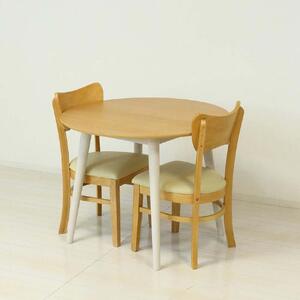 【3点セット】フェブラ ダイニングテーブル 90 + チェア 2脚 ナチュラル AKU102214702