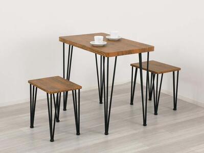 アート ダイニング3点セット ヴィンテージブラウン 家具