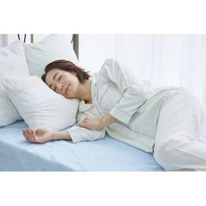 ベッドシーツ ダブル 綿100 洗える ボックスシーツ ベッド用 綿ボア ブルー_雑貨・日用品  寝具 _【1049219】