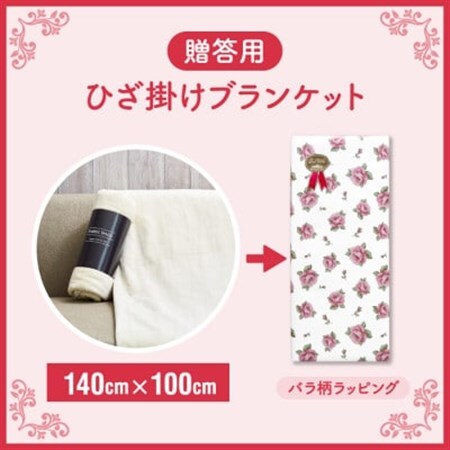 贈答用 ひざ掛け ブランケット 綿毛布 ハーフサイズ 綿100% アイボリー_雑貨・日用品 毛布 寝具 _【1261716】