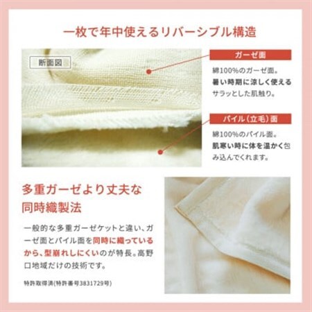 1枚で二役、ツータッチケット アイボリー_雑貨・日用品 毛布 寝具 _【1492321】