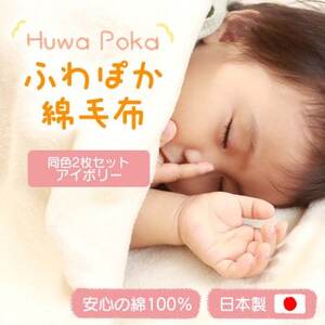 【同色2枚セット】ふわぽか 綿毛布 アイボリー 100×140cm 日本製 綿100% 毛布_雑貨・日用品 毛布 寝具 _【1607522】