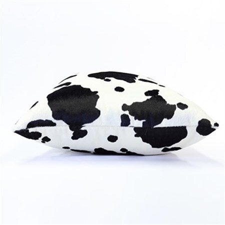 OKADA TEXTILE ホルスタイン柄エコファークッション(ホワイト×ブラック)_雑貨・日用品  家具・インテリア _【1143745】