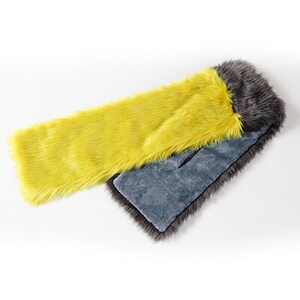 OKADA TEXTILE バイカラーマフラー(イエロー×チャコールグレー)_装飾品・工芸品 マフラー・手袋 服飾小物 _【1107817】