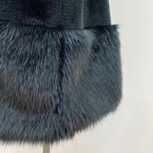 OKADA TEXTILE エコファー切り替え ロングベスト ブラック_装飾品・工芸品 女性・レディース 洋服 _【1285789】