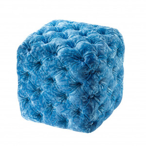 KIITH(キース)ボタン絞り　スツール　ブルー_雑貨・日用品 椅子・チェア・ソファ 家具・インテリア _【1408582】