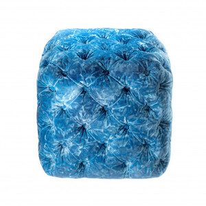 KIITH(キース)ボタン絞り　スツール　ブルー_雑貨・日用品 椅子・チェア・ソファ 家具・インテリア _【1408582】