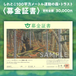 募金証書(30,000円)しれとこ100平方メートル運動の森トラスト_ 地域サービス  _【1446147】