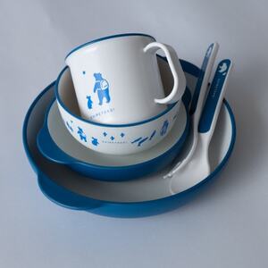 知床トコさんテーブルウェアシリーズ　キッズセット　ブルー【配送不可地域：離島・沖縄県】【1628068】