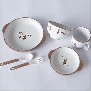 知床トコさんテーブルウェアシリーズ　キッズセット　ベージュ【配送不可地域：離島・沖縄県】【1633117】