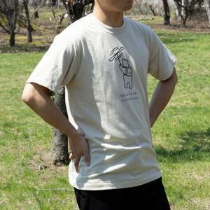 「知床トコさん」×久米繊維　コットンTシャツ　竹とんぼ柄　Mサイズ　半袖【配送不可地域：離島・沖縄県】【1634767】