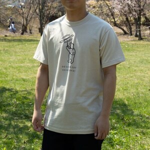 「知床トコさん」×久米繊維 コットンTシャツ 竹とんぼ柄 XLサイズ 半袖【配送不可地域:離島・沖縄県】【1634771】