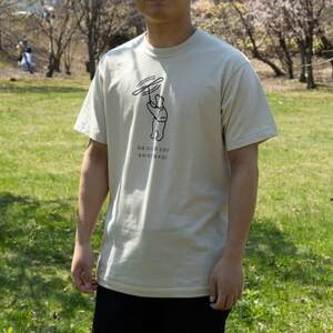 「知床トコさん」×久米繊維　コットンTシャツ　三角デザイン柄/白　Mサイズ　半袖【配送不可地域：離島・沖縄県】【1634925】