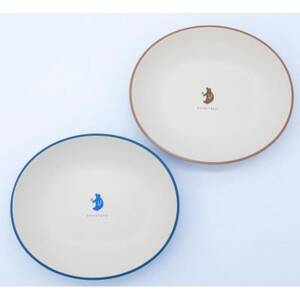 知床トコさんテーブルウェアシリーズ　小判ボウル皿 1枚 (M)【ブルー】【配送不可地域：離島・沖縄県】【1639049】