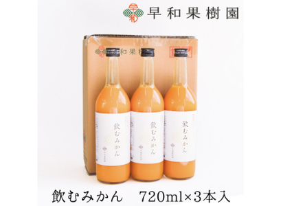 【早和果樹園】飲むみかん（720ml×3本）（B957-2）
