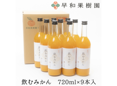 【早和果樹園】飲むみかん（720ml×9本）（B963-2）