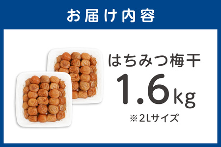 【1124-2】はちみつ梅干し(紀州南高梅)1.6kg 中粒 2L 和歌山県産