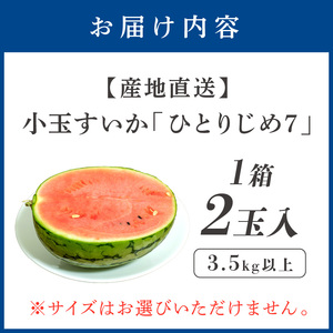【1185】【産地直送】和歌山産小玉すいか「ひとりじめ7」2玉入り《先行予約》【2026年6月より順次発送予定】