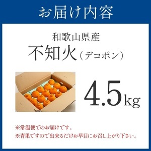 【0051-3】和歌山産 しらぬひ【デコポン】約4.5kg 濃厚春みかん≪2026年2月下旬頃より順次発送分≫