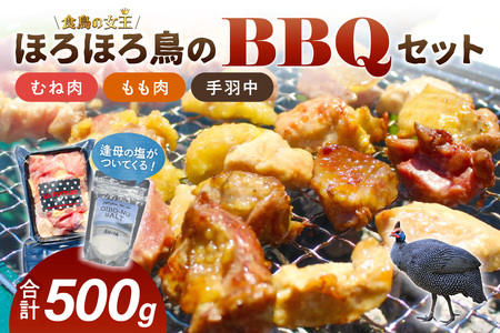 【1261-1】ほろほろ鳥のBBQセット逢母の塩付(1～2人前）