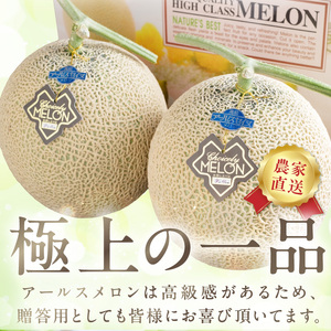 【0262-4】農家直送!和歌山県御坊市産アールスメロン2玉≪先行予約 2026年7月より順次発送分≫ メロン