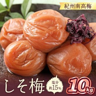 【0462-2】紀州南高梅 しそ梅(塩分15%) 10kg（和歌山県産）