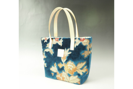 伝統の技が息づく逸品！ 金華山織り トートバッグ ブルー | 和歌山県