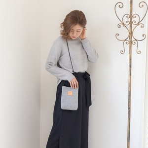 【0731-1】感動を生む吊り編みの技！天竺ニットサコッシュ　グレー