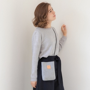 【0731-1】感動を生む吊り編みの技！天竺ニットサコッシュ　グレー