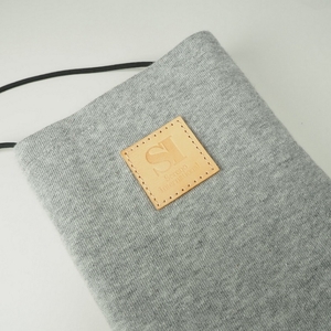 【0731-1】感動を生む吊り編みの技！天竺ニットサコッシュ　グレー