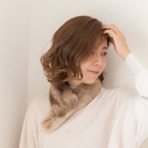 【0981-3】毛皮の宝石 NAFAミンクDFチョーカー　マーブル