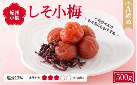 紀州小梅　しそ小梅（塩分13％）　500g  / 田辺市 紀州南高梅 南高梅 梅干し 梅干 梅  肉厚 お米 おにぎり 焼酎 梅酒 健康 小梅 【ske029-1】