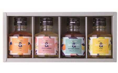 梅酒ishigami&（イシガミアンド) 90ml×4本ミニボトルセット / 田辺市 梅干し 梅干 梅 うめ 梅ジュース 炭酸割り 紀州産 南高梅 完熟梅【isg037-1】