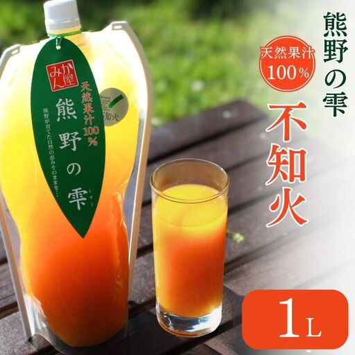＜予約受付＞天然果汁100％ みかんジュース 熊野の雫（不知火） 1L ※2026年4月より発送予定 / ジュース 不知火 しらぬい デコポン 1000ml 果汁100％ ストレート パウチ入 柑橘 和歌山県 田辺市【hso007】