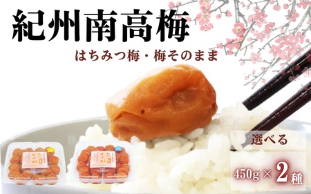 ご家庭用紀州南高梅　＜はちみつ＆梅そのまま＞500g×2種 / 田辺市 紀州南高梅 南高梅 梅干し 梅干 梅 はちみつ梅 はちみつ漬け しそ梅 しそ漬け かつお梅 白干し梅 昔ながらの梅干し 梅干セット 食べ比べ セット 詰め合わせ【umy024-3】