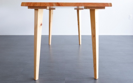 ひのきの一枚板風テーブル(幅1600mm)　 杢美-Mokuharu- おしゃれ 木製 木 ひのき ダイニング 手作り 【mkh014】