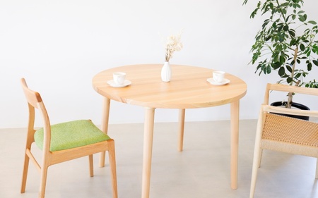 ひのきの丸テーブル　 杢美-Mokuharu- おしゃれ 木製 木 ひのき ダイニング 【mkh016】