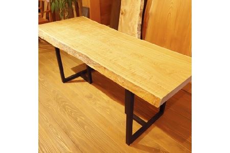 一枚板 テーブル 机 タモ 無垢 / タモ杢の一枚板テーブル 　１点物【杢美】【mkh005】