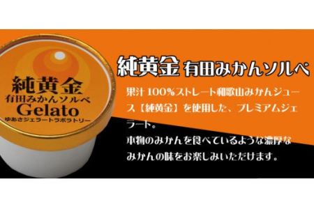 プレミアムジェラート 純黄金12個セット 有田みかんソルベ アイスクリームセット 100mlカップ ゆあさジェラートラボラトリー【sgtb700-08】
