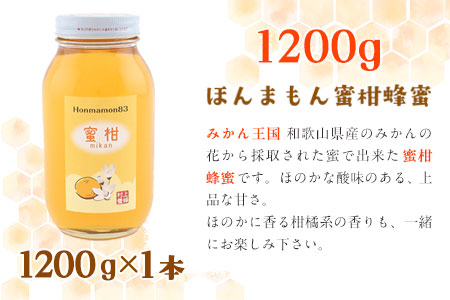 ほんまもん蜜柑（みかん）蜂蜜 1200g×1本 村上養蜂《30日以内に出荷予定(土日祝除く)》和歌山県 紀の川市はちみつ