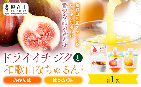 ドライイチジクとなちゅるん(みかん味・はっさく味)のセット 各1袋 有限会社柑香園 《30日以内に出荷予定(土日祝除く)》 和歌山県 紀の川市 フルーツ 果物 柑橘 添加物不使用 ゼリー ドライフルーツ みかん はっさく イチジク いちじく 送料無料