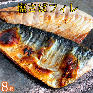  塩さばフィレ 8枚入（真空パック入）/さば サバ 鯖 フィレ 切り身 切身 魚 海鮮 焼き魚 おかず 【uot404B】
