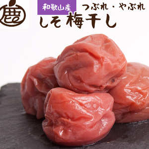 【訳あり・ご家庭用】家庭用 紀州南高梅 しそ梅干し 約500g つぶれ梅 塩分ひかえめ【順次発送】［IKE84］【AQ97083-ikd】