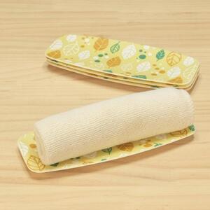 友禅和紙おしぼりトレー 5枚セット オータムリーフ イエロー タツクラフト 【Tk40w】