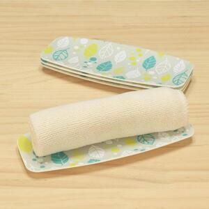 友禅和紙おしぼりトレー 5枚セット ウインターリーフ グレー タツクラフト 【Tk41w】