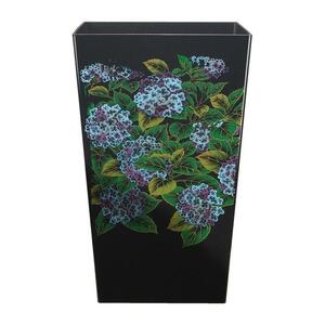 蒔絵調 ダストボックス M角 6.7L 紫陽花ブラック タツクラフト 【Tk141w】